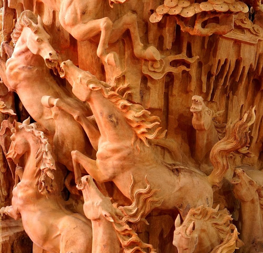 sculpture, nature, the wood, fine art, horse